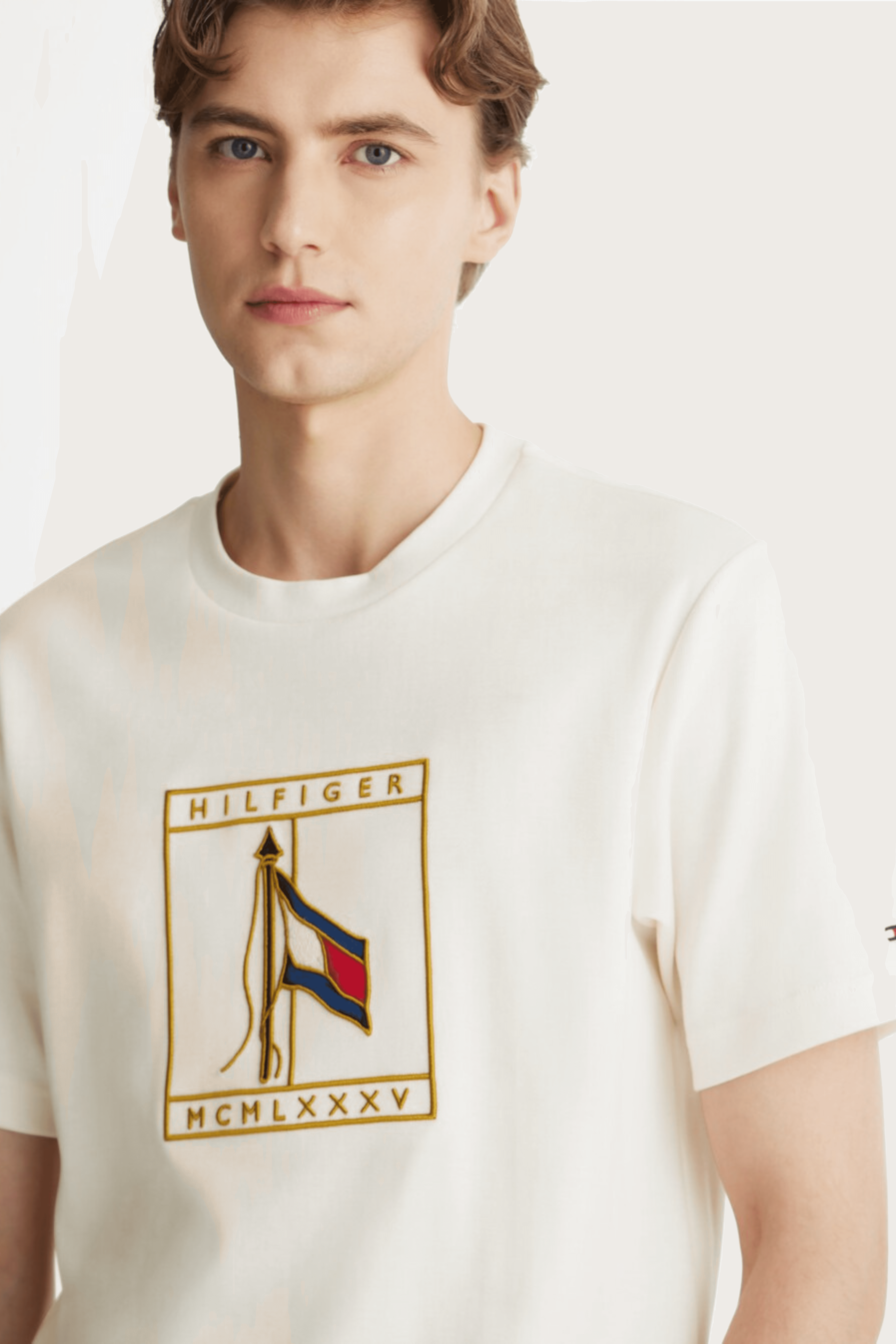 T-shirt Tommy Hilfiger en maille interlock brodé avec drapeau