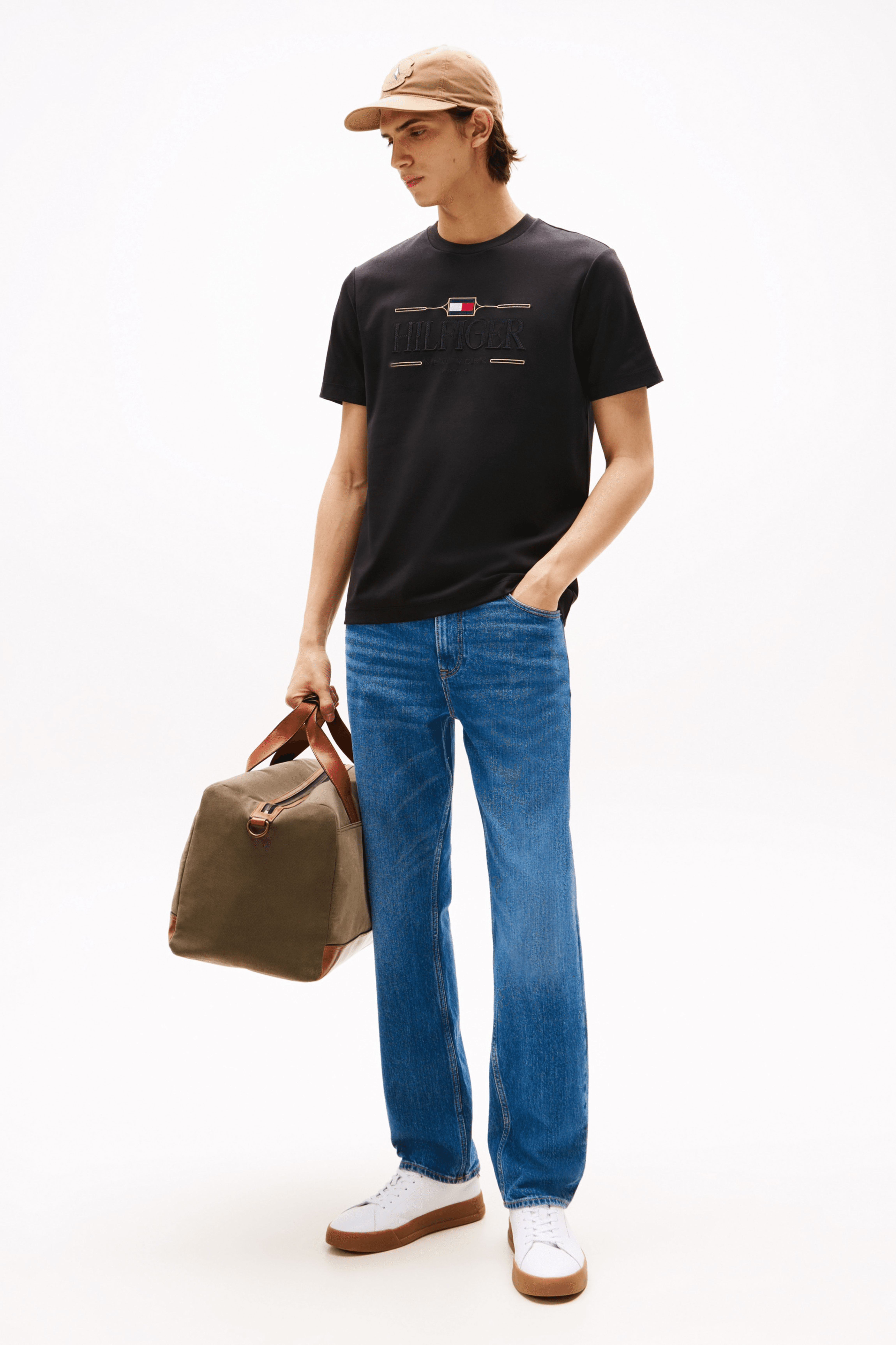 T-shirt Tommy Hilfiger à broderie logo ton sur ton