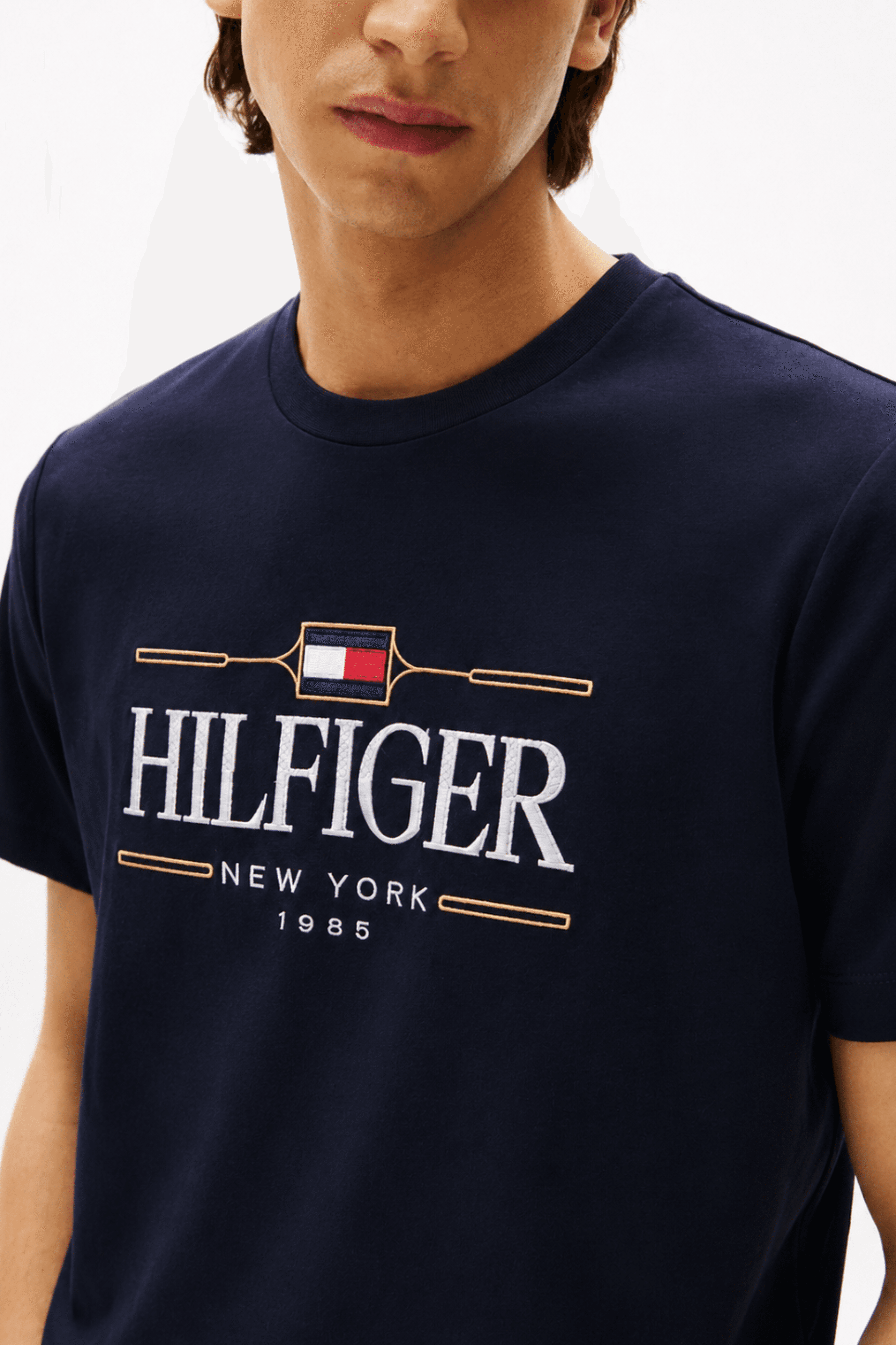 T-shirt Tommy Hilfiger à broderie logo ton sur ton