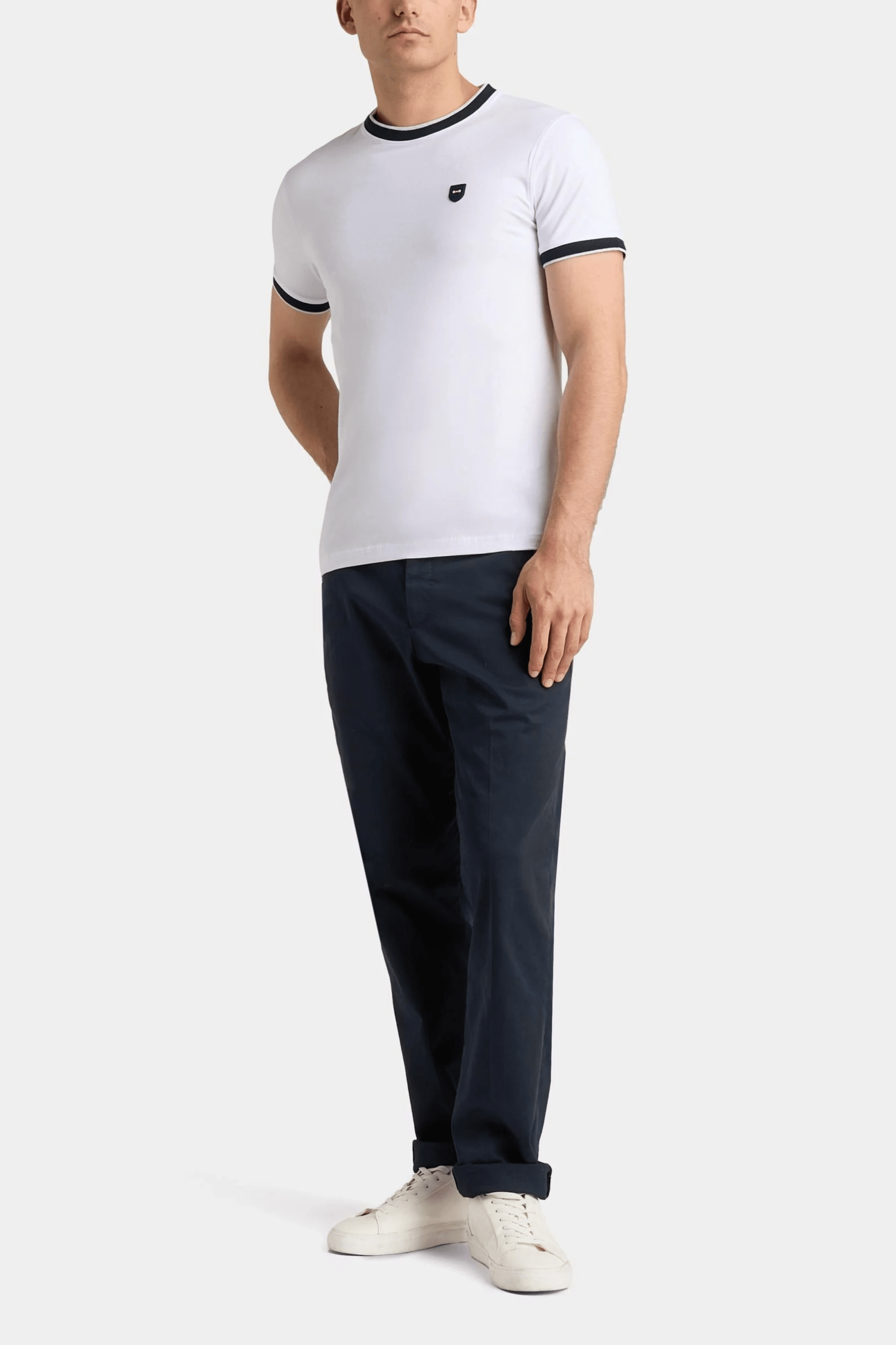T-shirt Eden Park blanc en coton stretch coupe ajustée